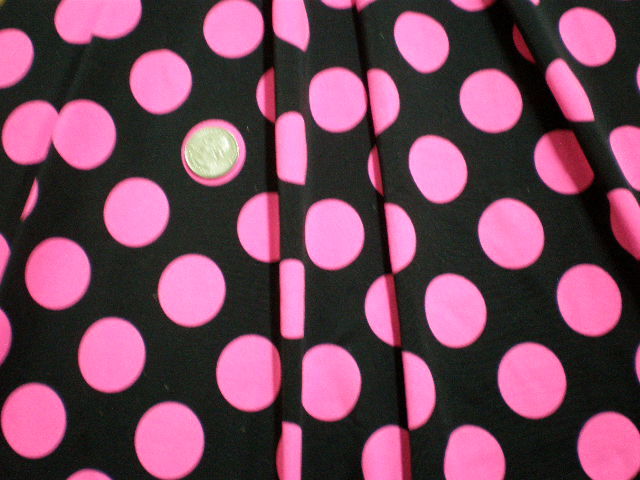 1.Black-Pink Polka Dot Special Printed Spandex